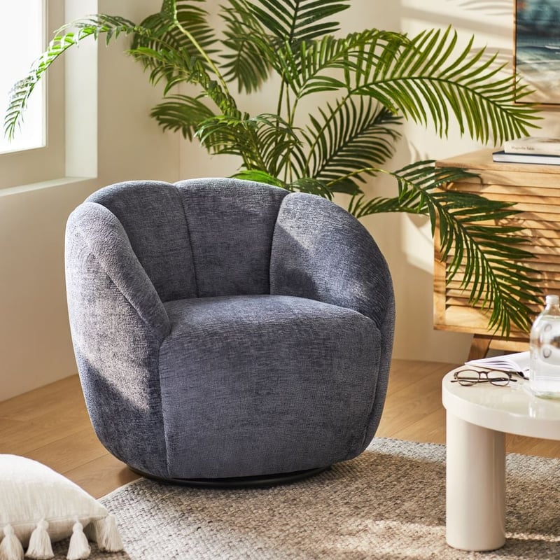 Ariel Navy Swivel Chair 