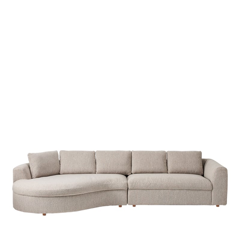 Belfast Beige Boucle Curved Sofa