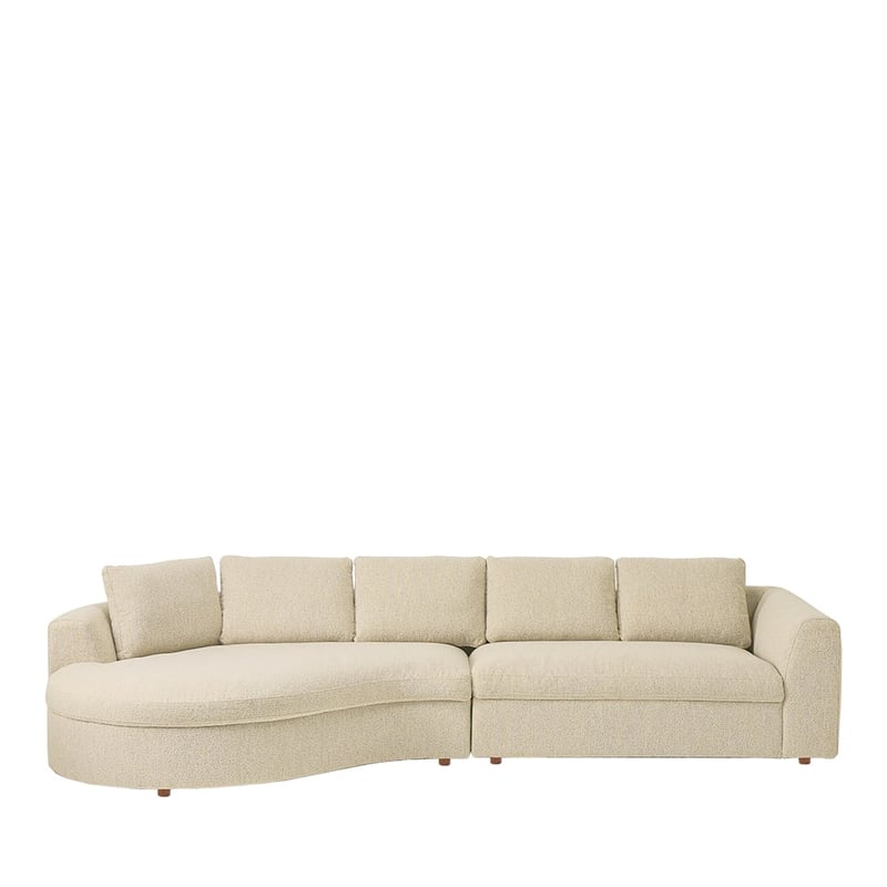 Belfast Pearl Boucle Curved Sofa