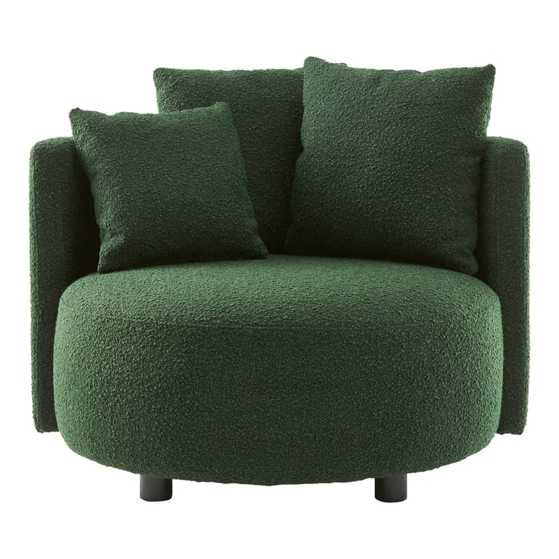 Plume Hunter Green Boucle Chair