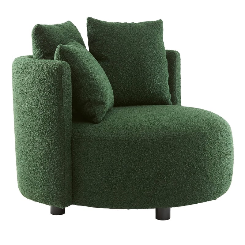 Plume Hunter Green Boucle Chair