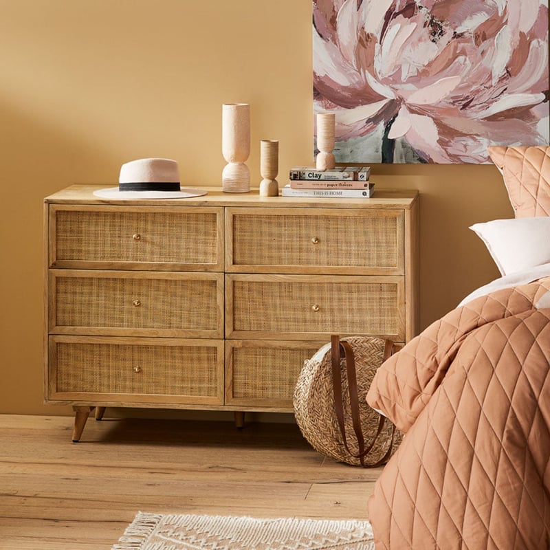 Anjuna Natural 6 Chest of Drawers 