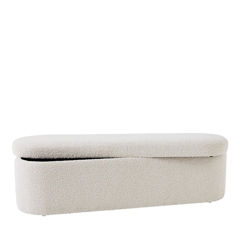 Memphis Cream Boucle Large Blanket Box