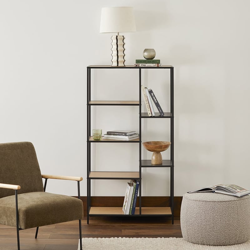 Jasper Black & Oak Medium Shelving Unit