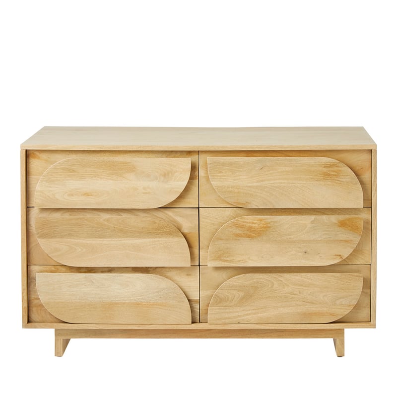 Roi Natural 6 Drawer Chest