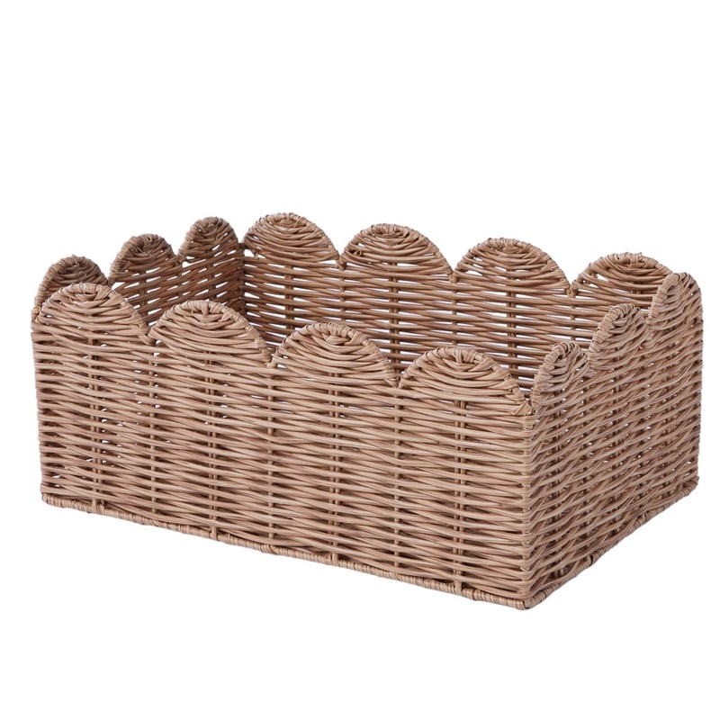 Scalloped Natural Storage Baskets