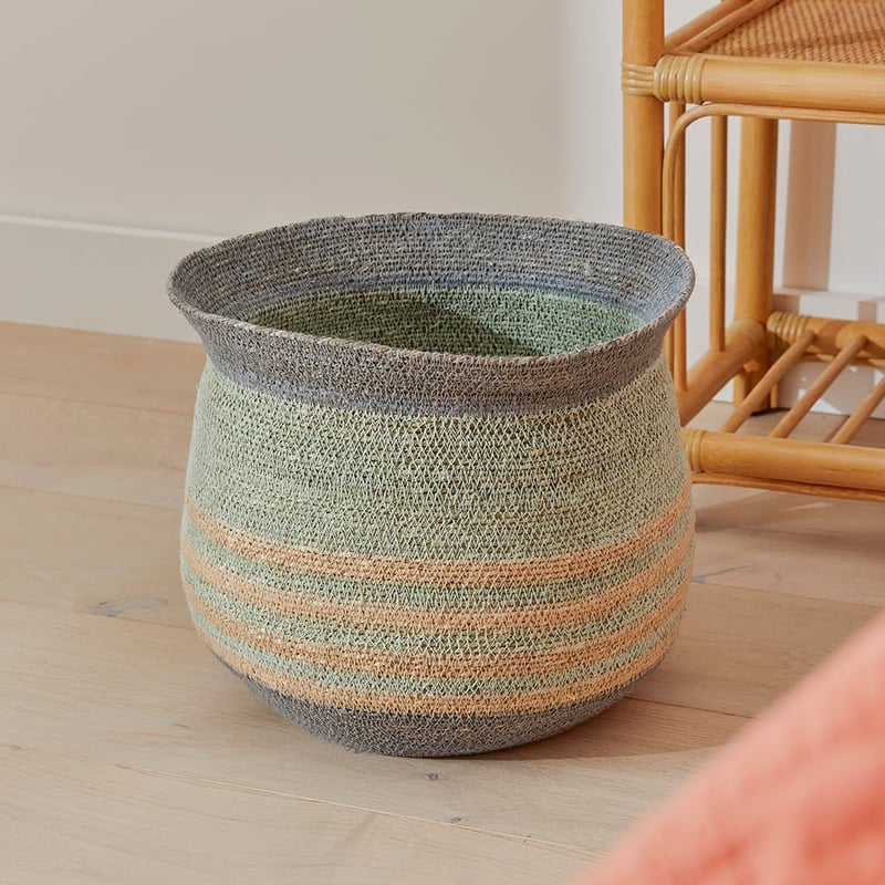 Sicily Mint & Grey Basket