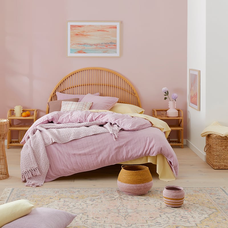 Sicily Mustard & Mauve Basket