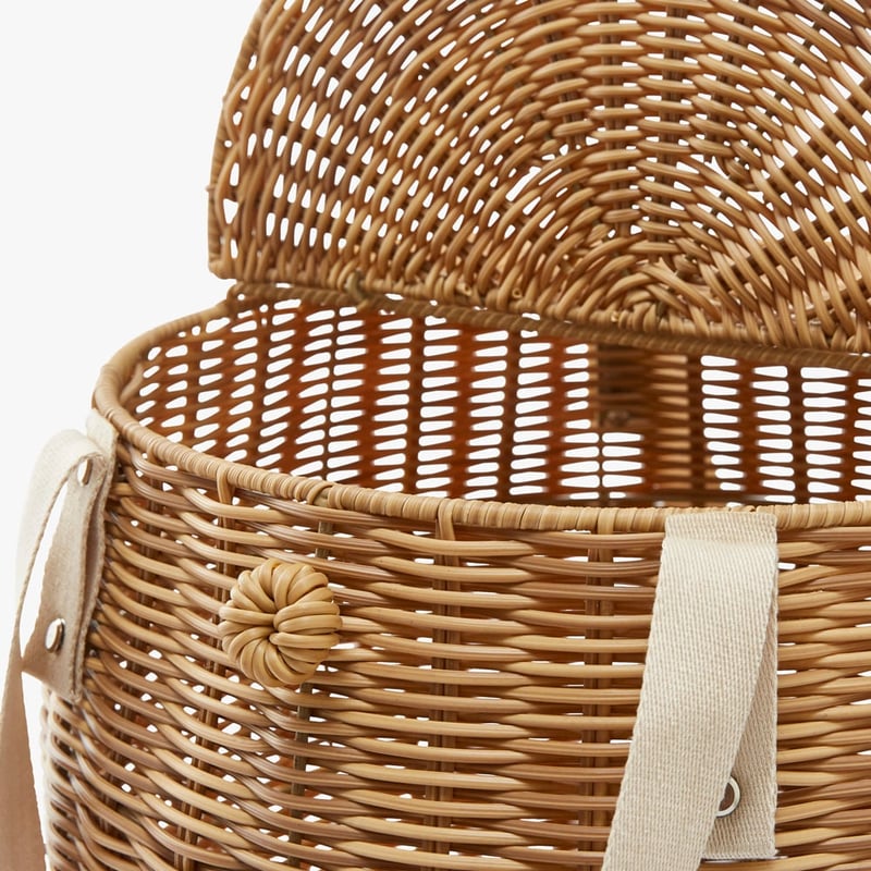 Rosie Natural Round Picnic Basket