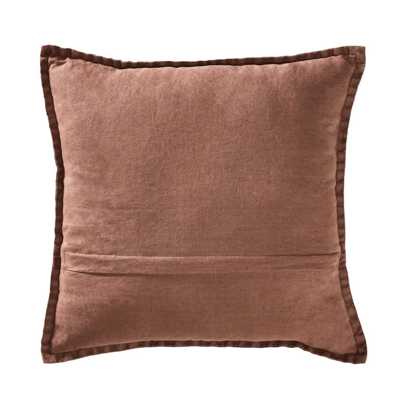 Belgian Cocoa Vintage Washed Linen Cushion