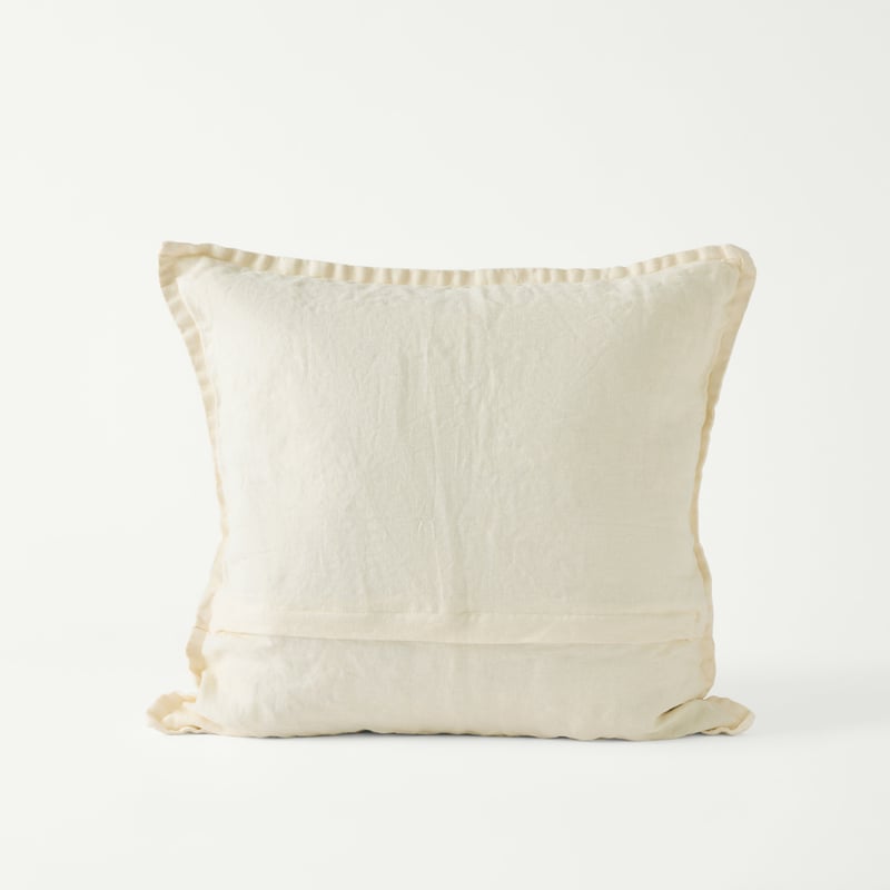 Belgian Coconut Vintage Washed Linen Cushion
