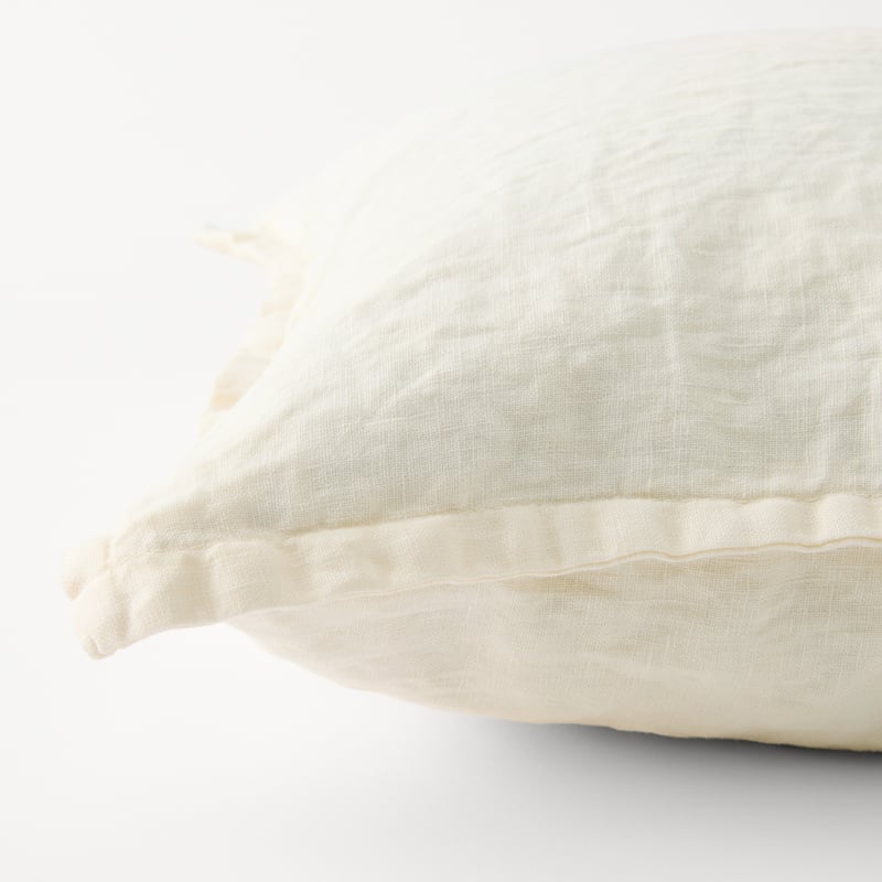 Belgian Coconut Vintage Washed Linen Cushion