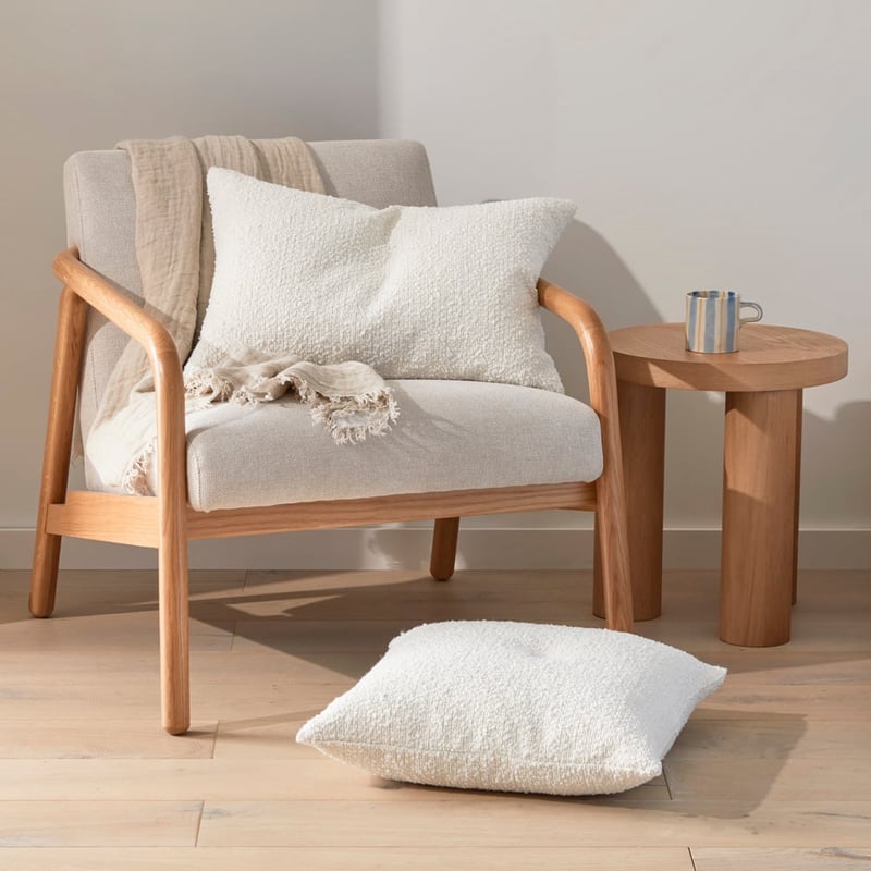 Otis White Boucle Cushion