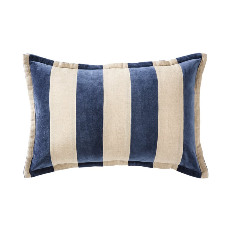 Bombay Navy Stripe Velvet Cushion