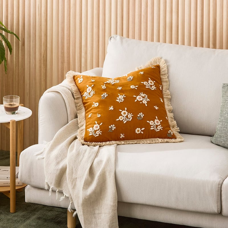 Mia Brown Floral Cushion