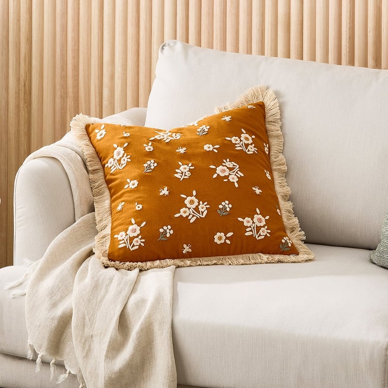 Mia Brown Floral Cushion