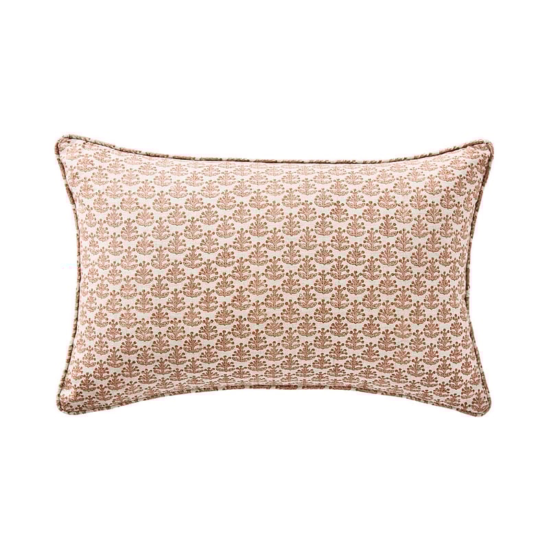 Delhi Woodblock Sunset Floral Linen Cushion