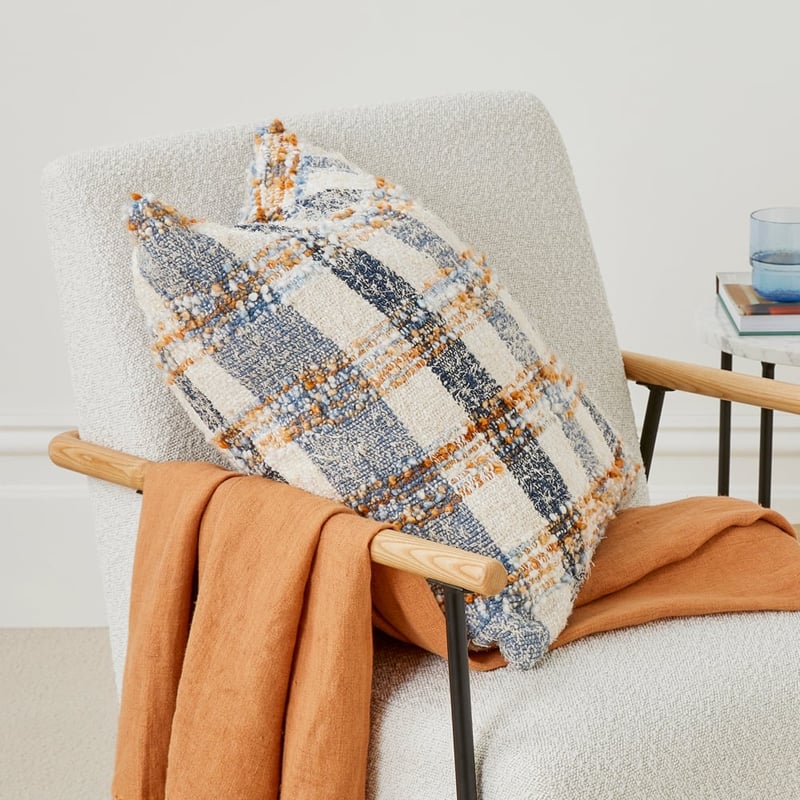 Heidelberg Blues Check Cushion