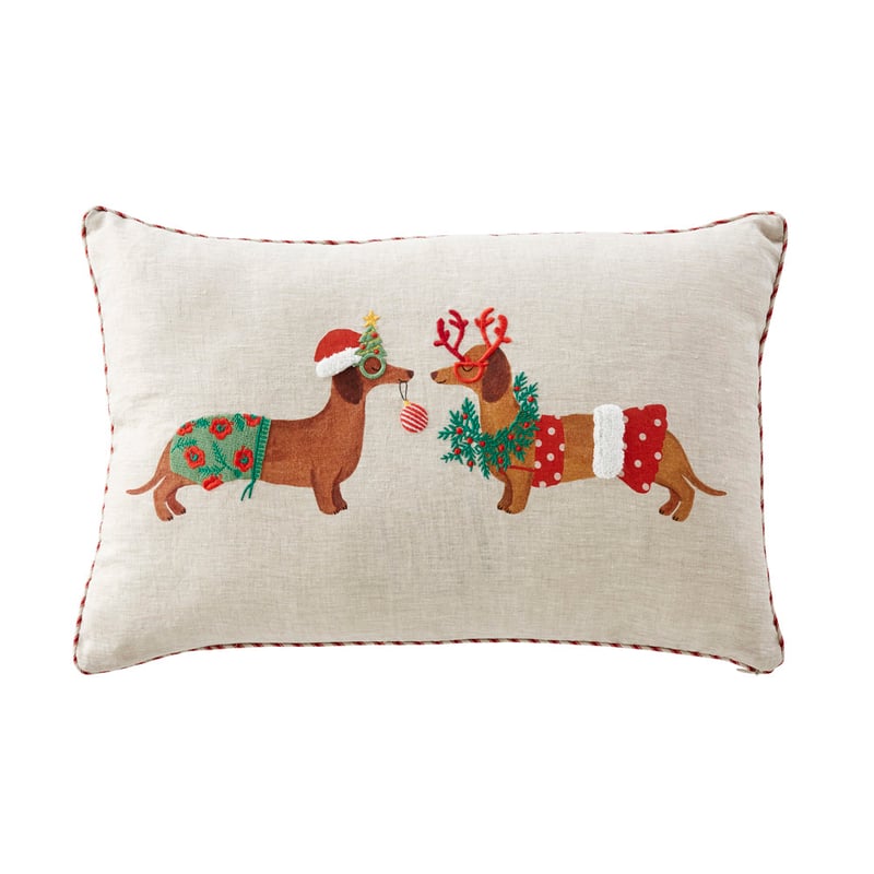 Festive Dachshund Cushion