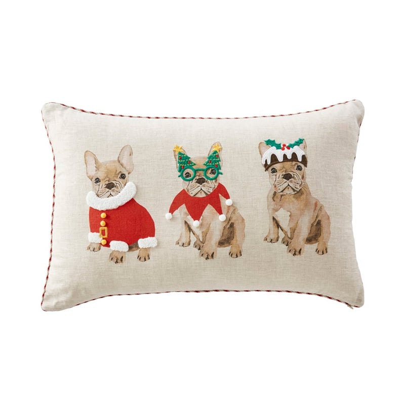 Festive French Bulldog Cushion