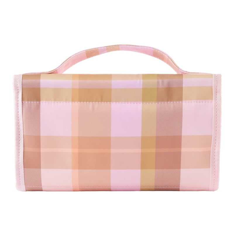 Lilac Check Hanging Cosmetic Bag