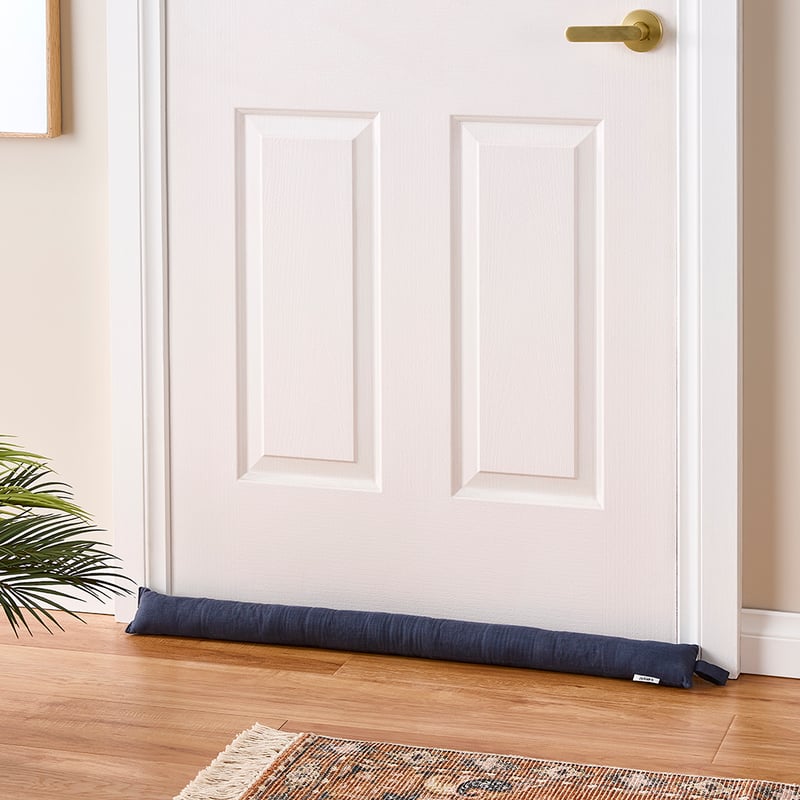 Evie Ink Blue Linen Draught Stop