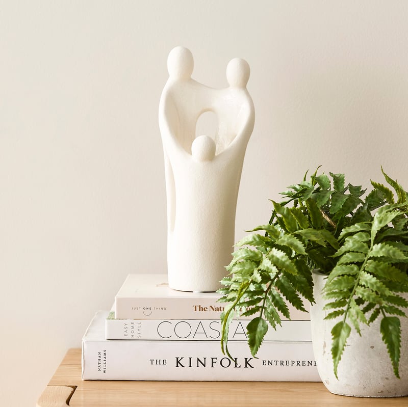 Togetherness Holding Arms White Statue