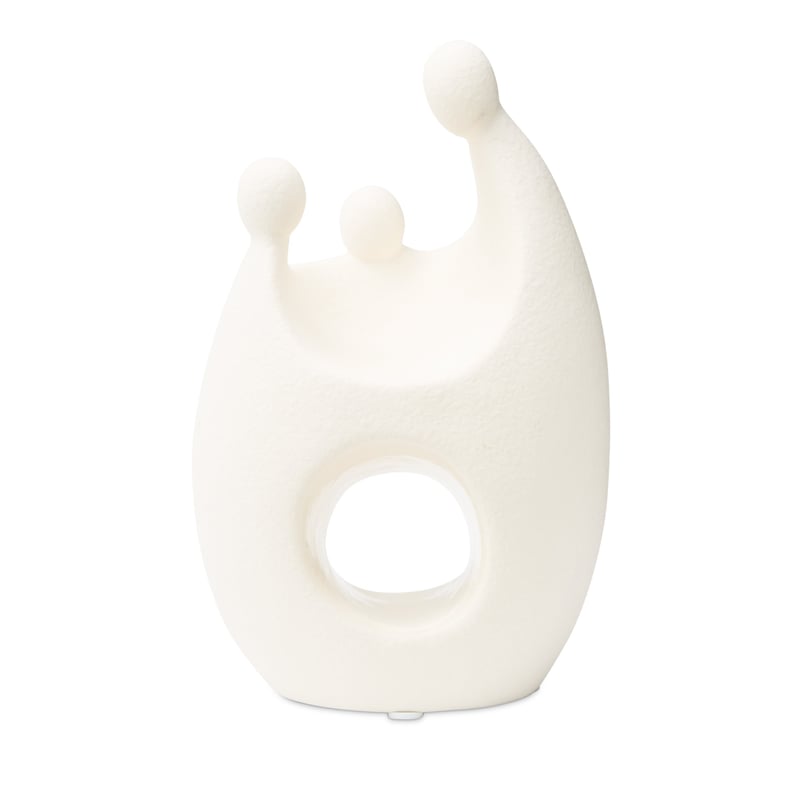 Togetherness Facing Heads White Statue