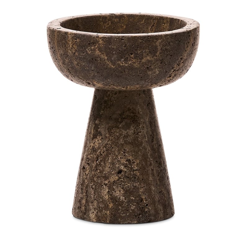 Elba Marble Grey Travertine Footed Bowl