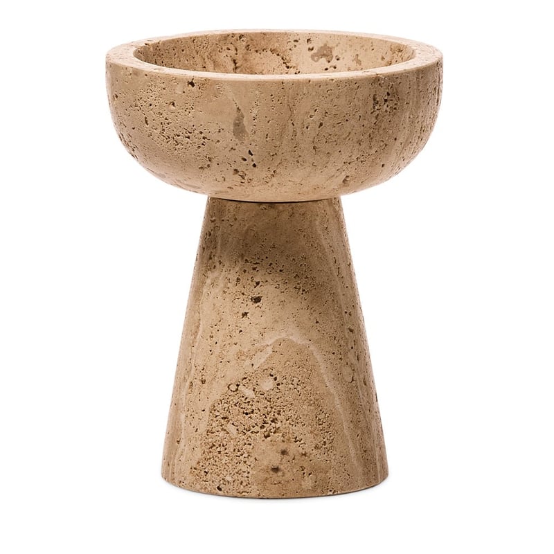 Elba Marble Travertine Footed Bowl
