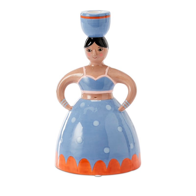 Spanish Lady Blue Spot Candleholder