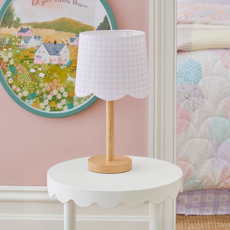 Heirloom Lilac Gingham Lamp