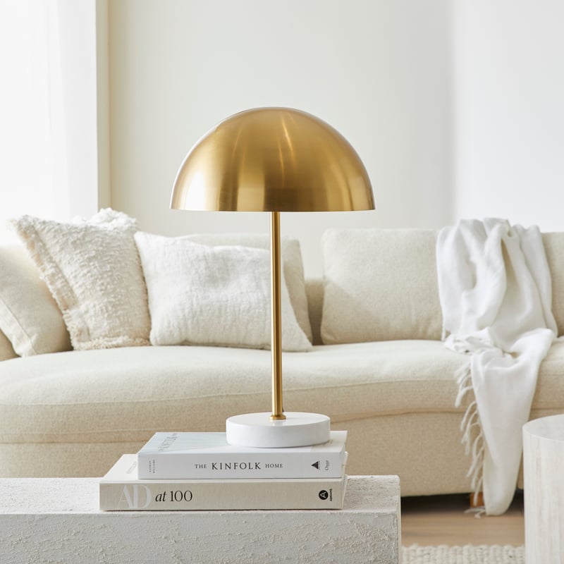 Belmont Gold & White Table Light