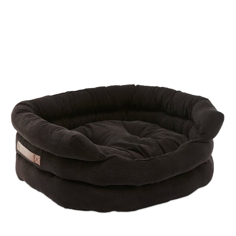 Ziggy Black Corduroy Pet Bed