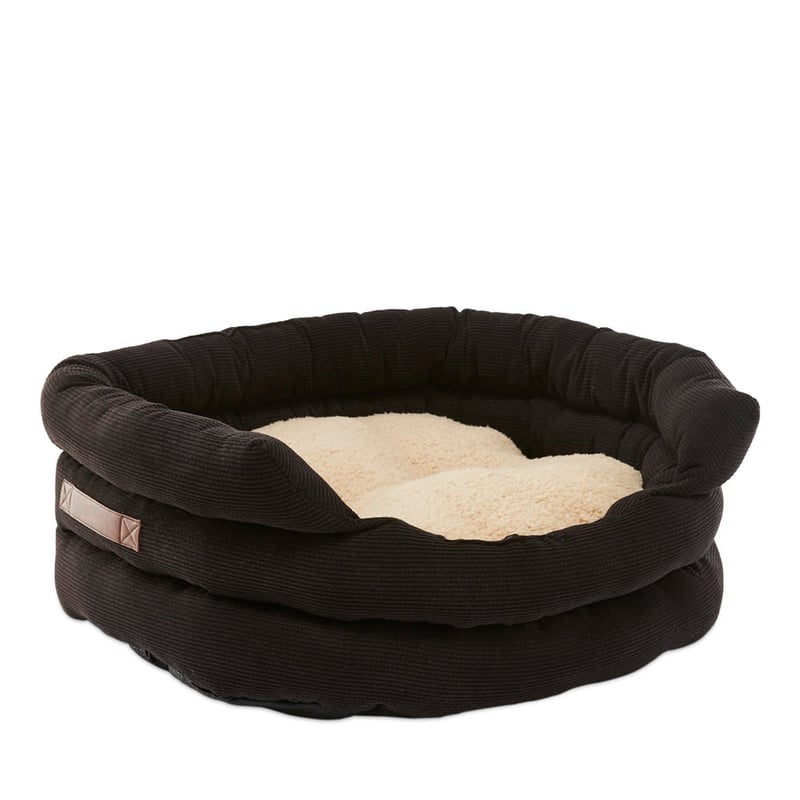 Ziggy Black Corduroy Pet Bed