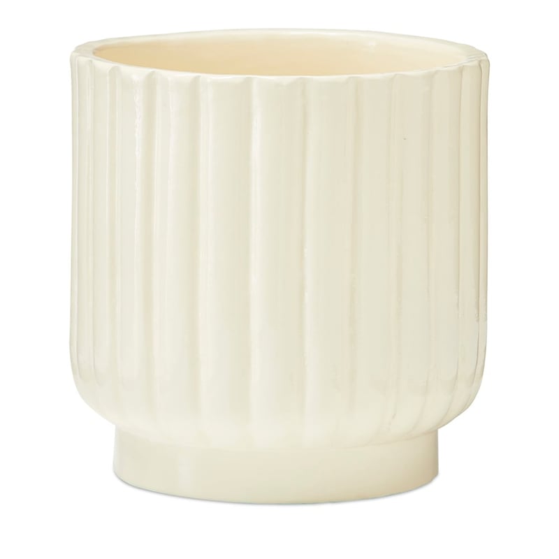 Ribbed Curved Cream Pot