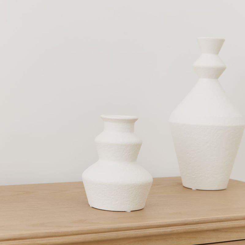 Angular White Vase