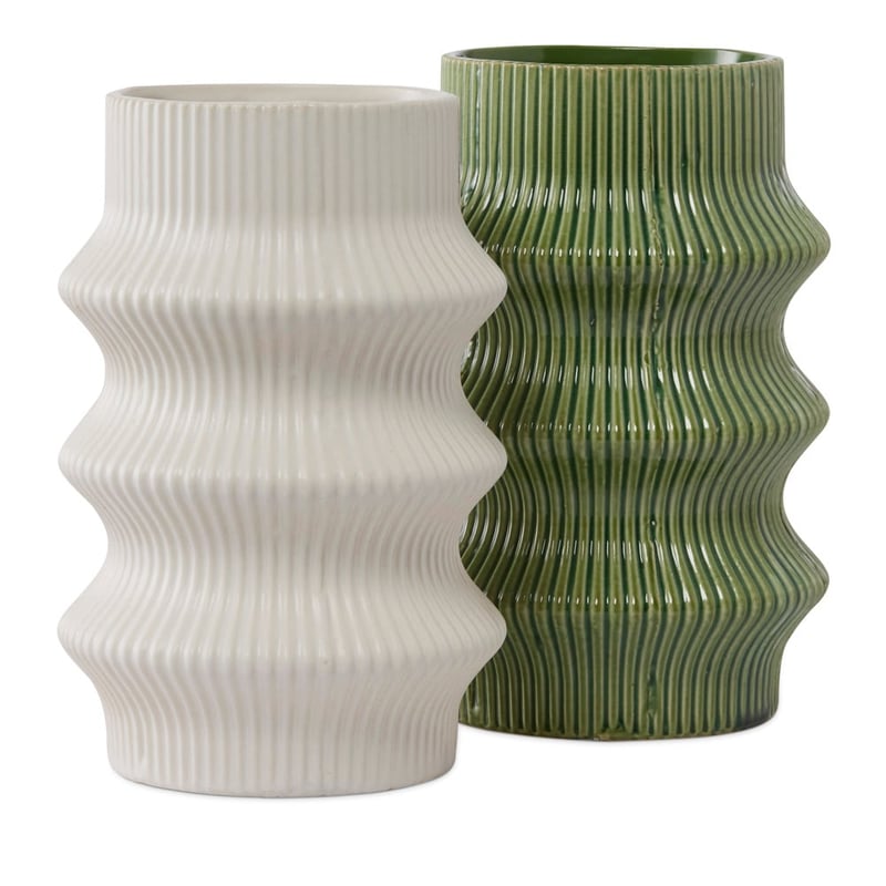 Citron Green Ripple Vase