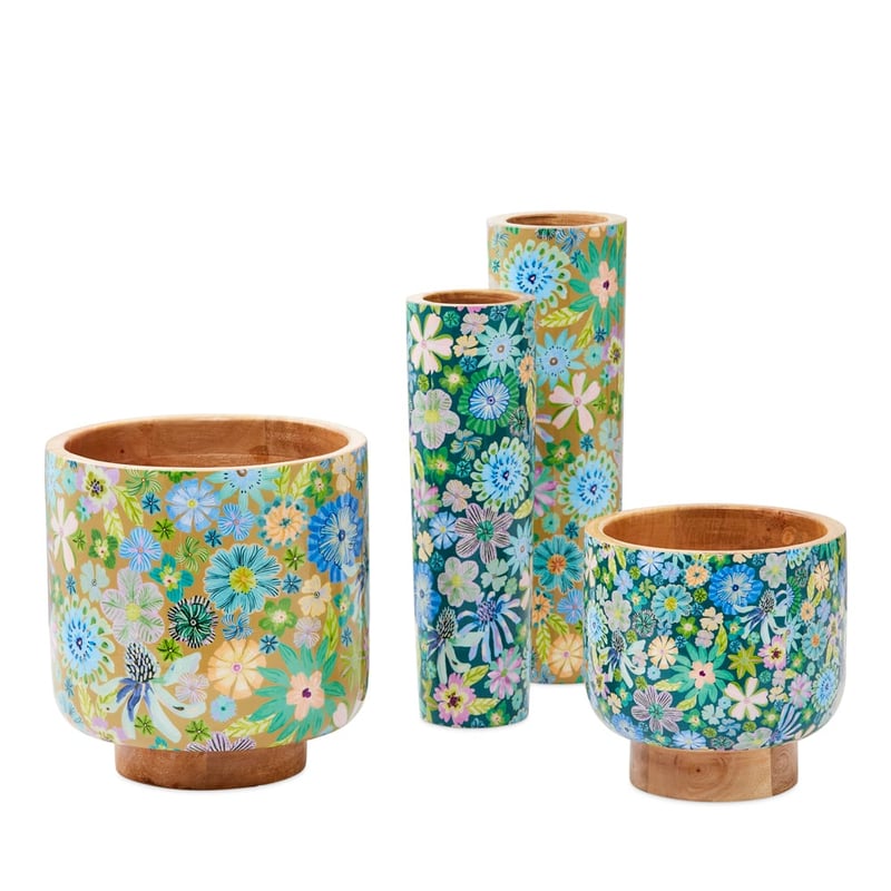 Sia Floral Gold Timber Vase