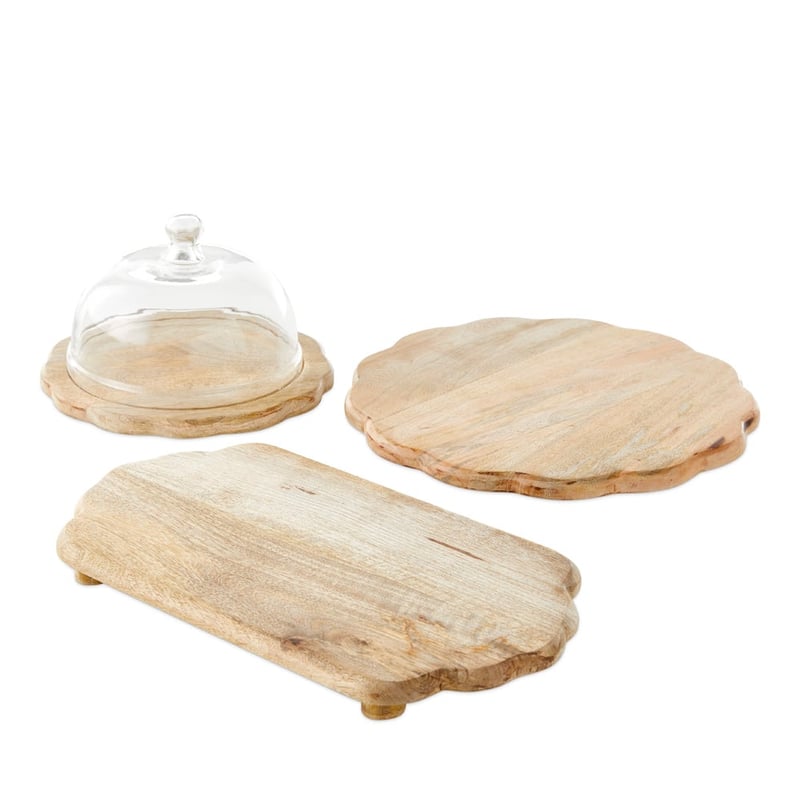 Boston Kitchen Natural Timber Plate & Glass Dome