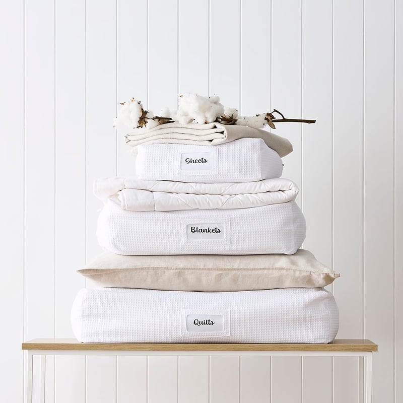 Cotton White Waffle Storage Bags