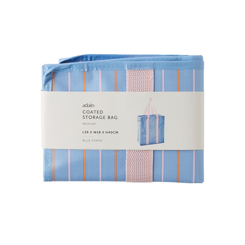 Blue Stripe Medium Coated Storage Bag