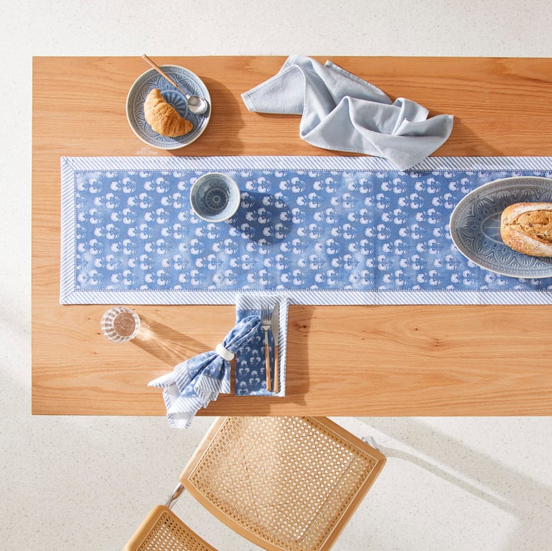 Miramar Stormy Blue Table Runner