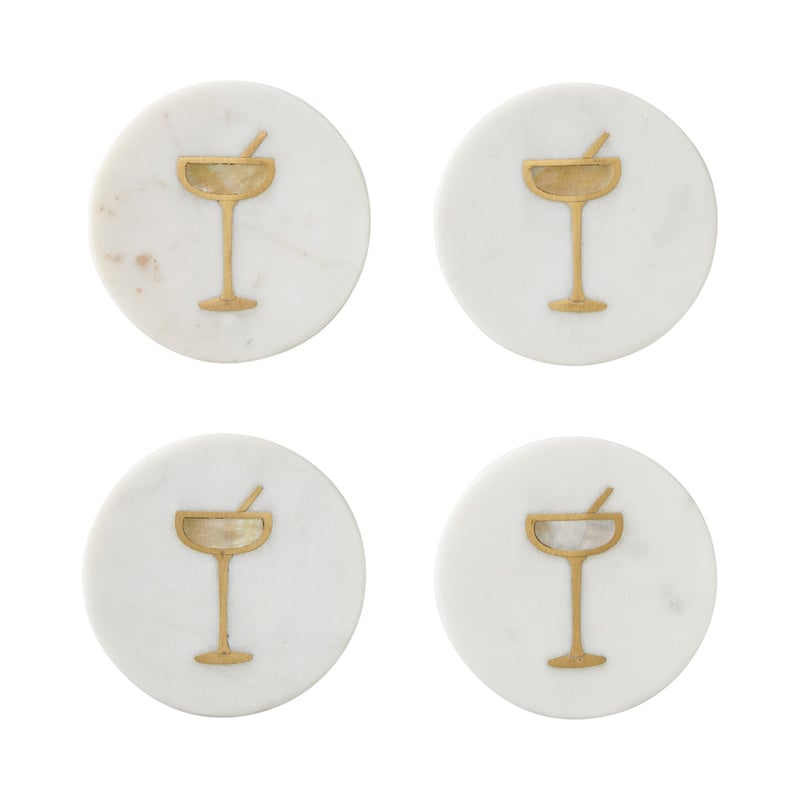Cocktail White & Gold Marble Coasters Pack of 4