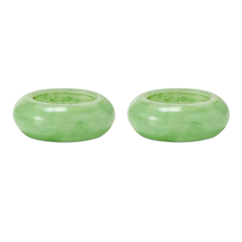 Carnival Green Napkin Rings Set of 2