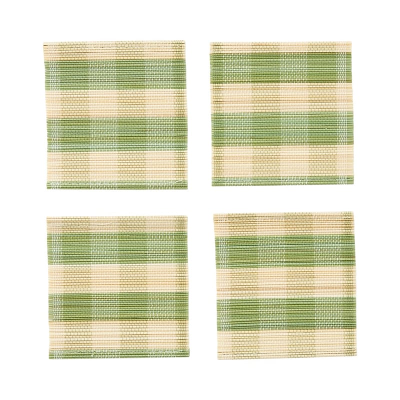 Brooklyn Green Bamboo Coasters Pack of 4