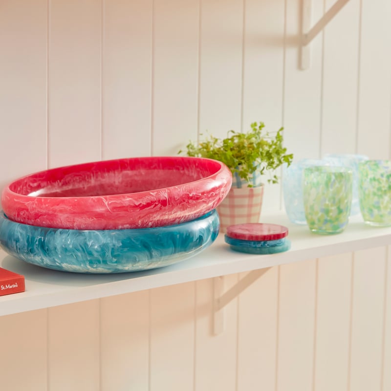 Calypso Raspberry Resin Large Serving Bowl