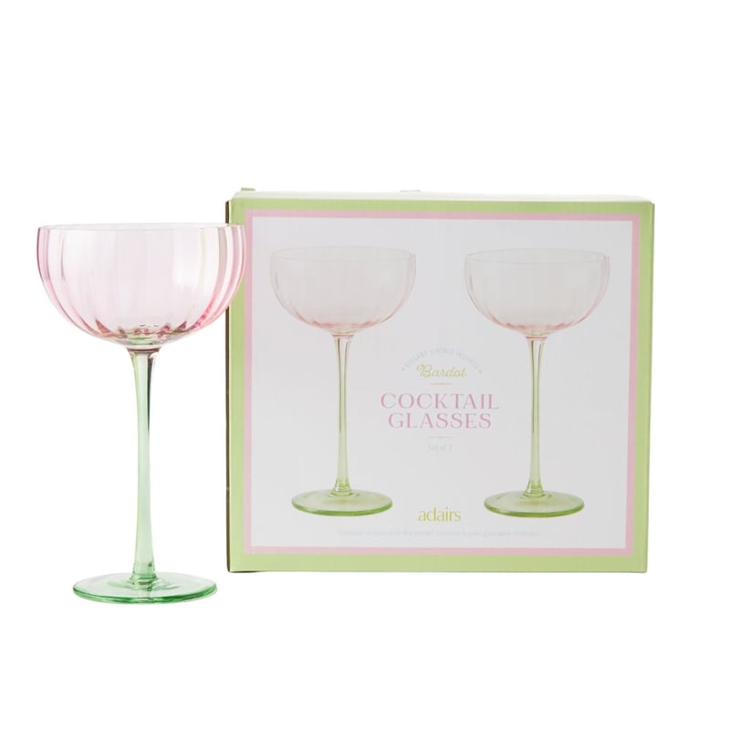 Bardot Pink & Green Cocktail Glass Pack of 2