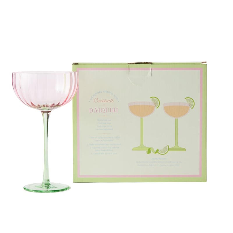 Bardot Pink & Green Cocktail Glass Pack of 2