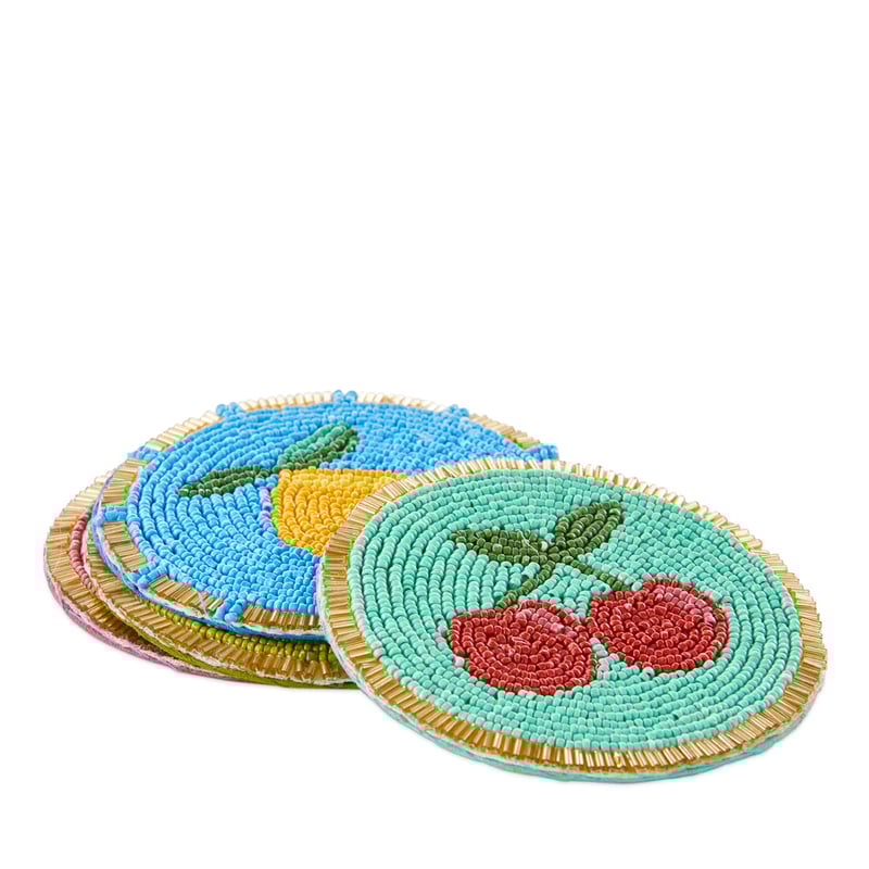 Fiesta Fruit Beaded Coasters Pack of 4
